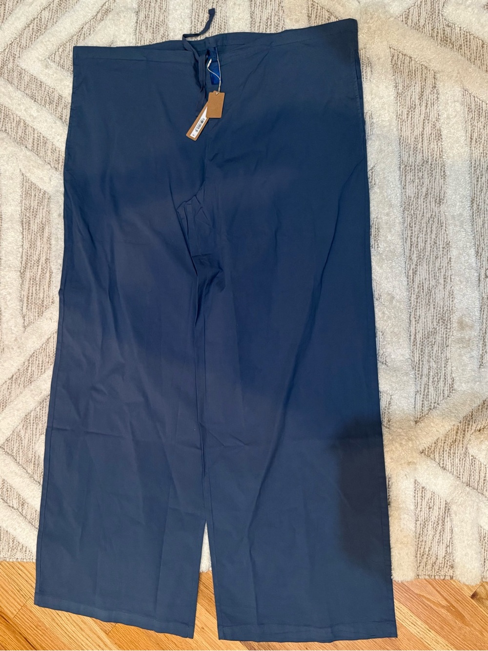SKIMS Cotton Poplin Wide-Leg Lounge Trouser Pants Harbor Blue Med NWT!! - Picture 3 of 11